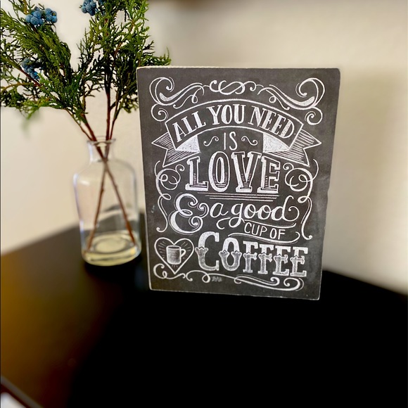 Coffee Bar Decor | All You Need Is Love Sign - Picture 1 of 1
